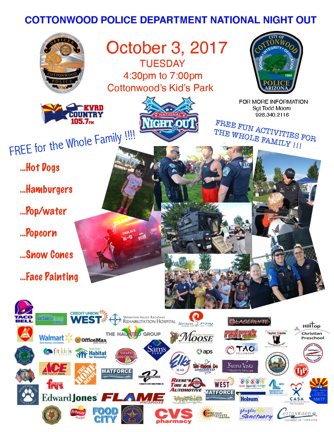 Cottonwood PD National Night Out RAIN